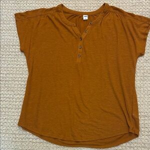 Old Navy Dark Mustard Short Sleeve Top Size L